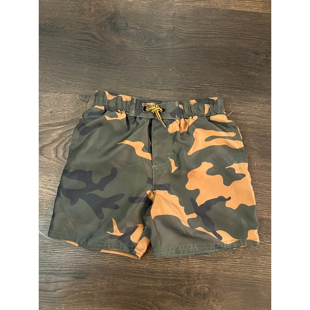 Timberland Boys Camo Swim Trunks Orange Green Camouflage Board‎ Shorts 24M